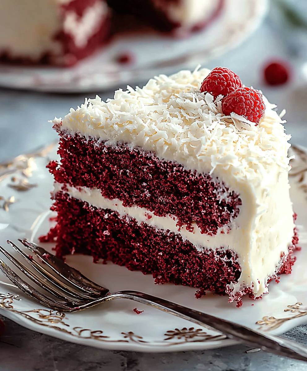 Red Velvet Coconut Cake