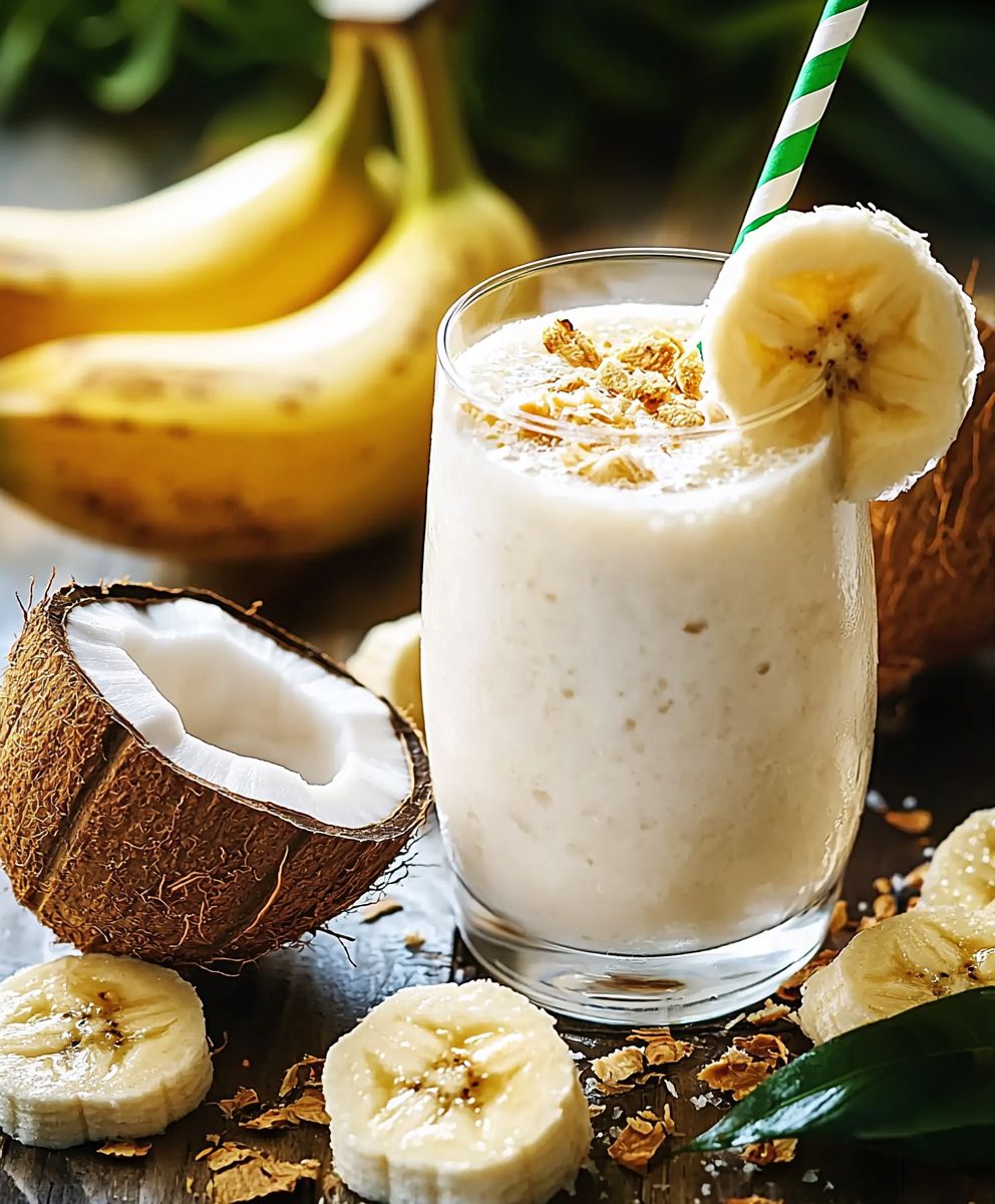 Coconut banana anti stress drink