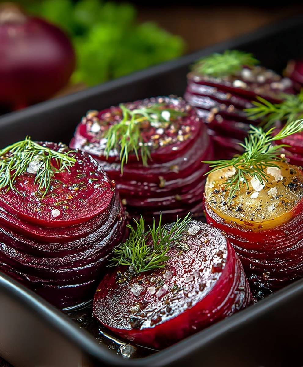 Hasselback Beets with Dill