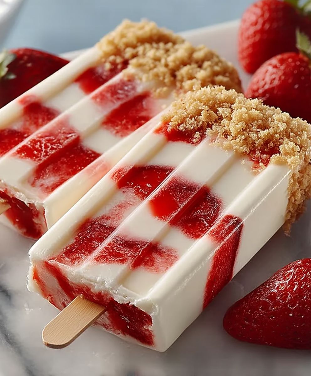 Strawberry Swirl Ice Pops
