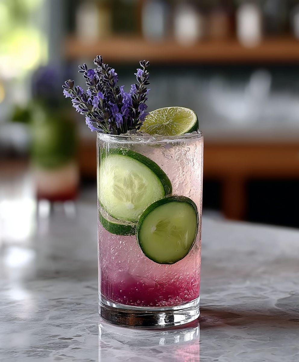 Cucumber lavender mocktail
