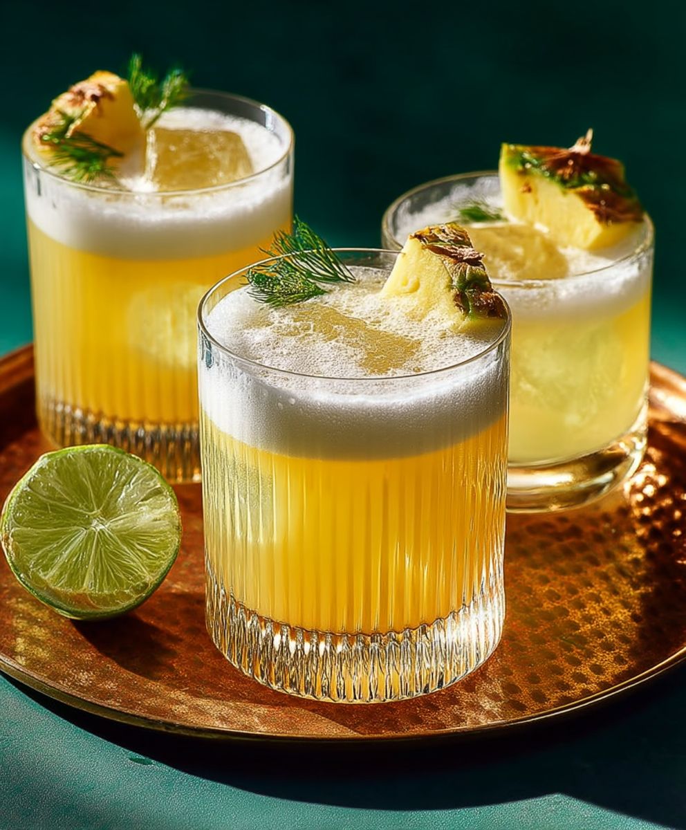 Pineapple lime ginger cocktail