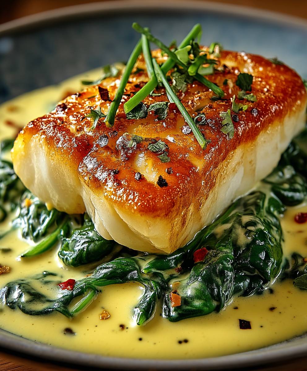 Smoked cod spinach mustard