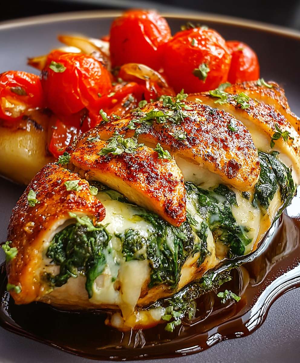 Spinach stuffed chicken breast
