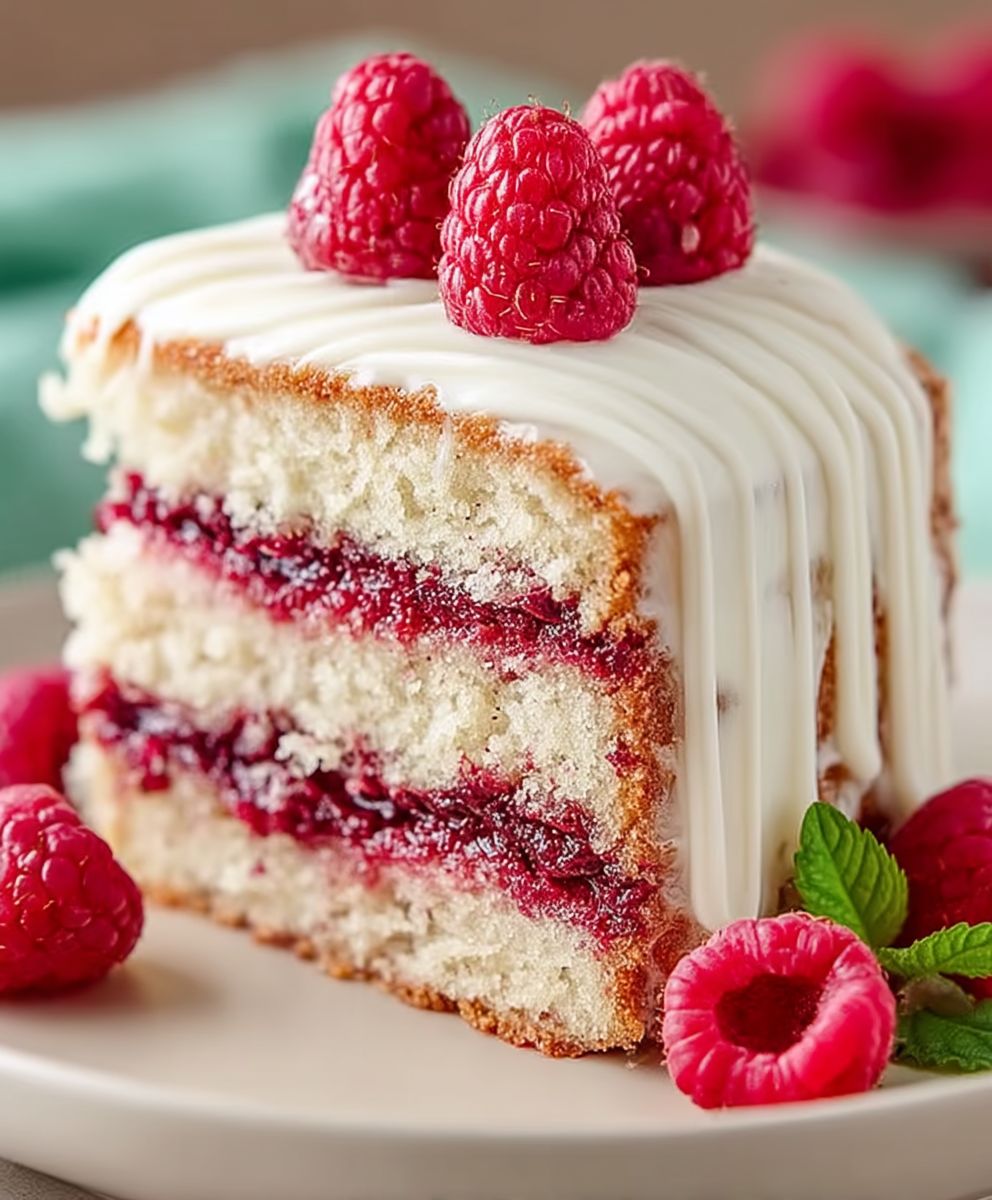 White chocolate raspberry cake