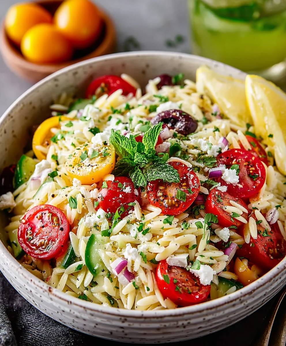 Greek orzo pasta salad