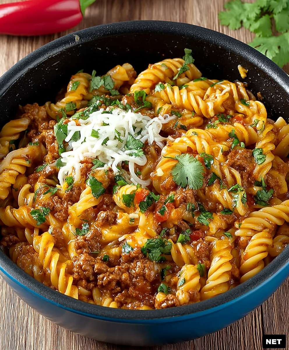 Beef taco pasta