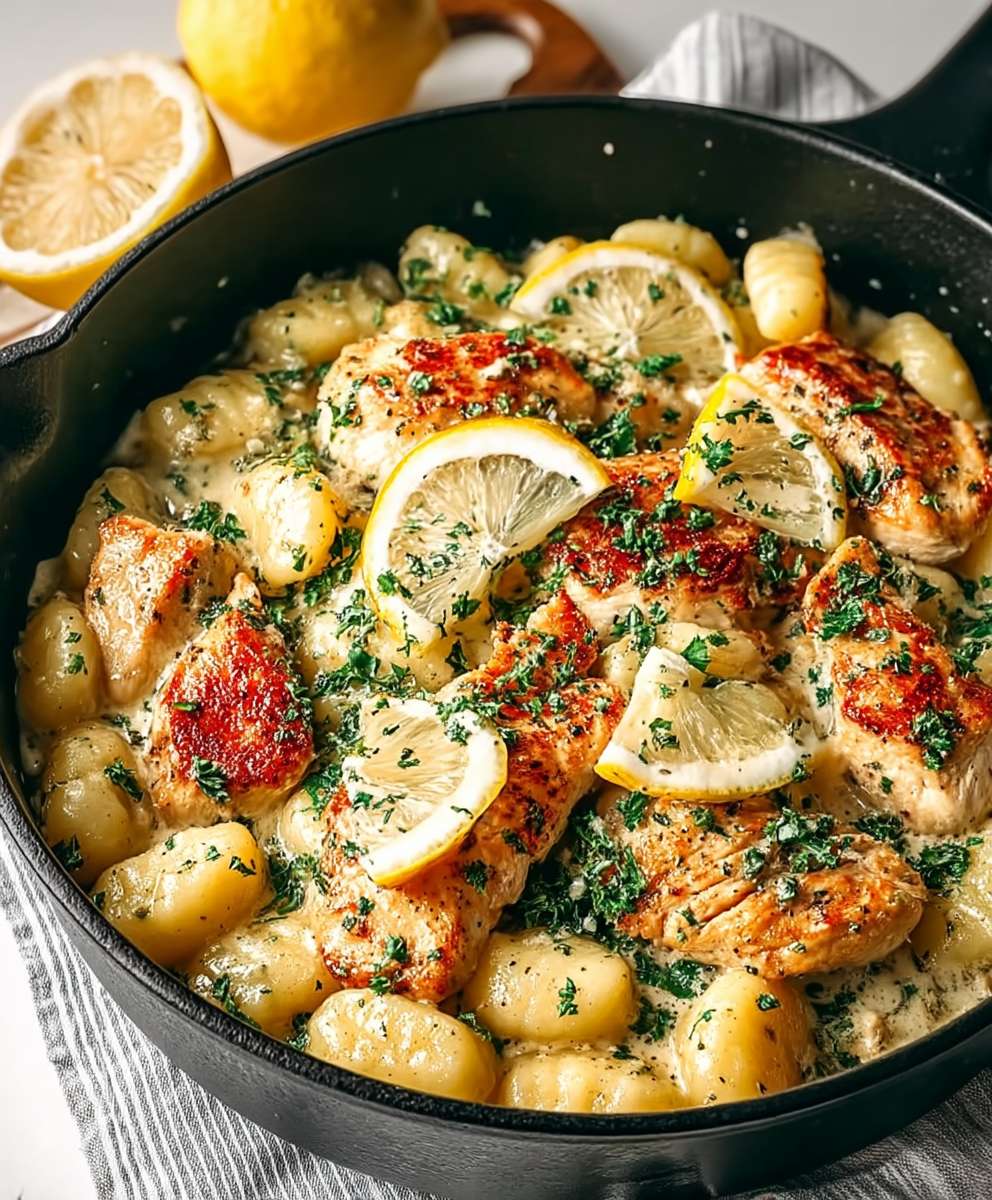 Garlic Chicken Gnocchi Skillet