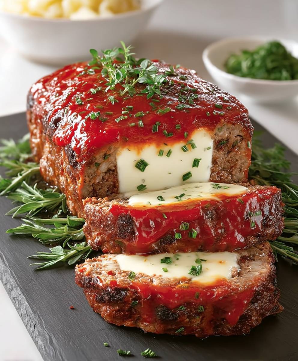 Mozzarella Stuffed Meatloaf
