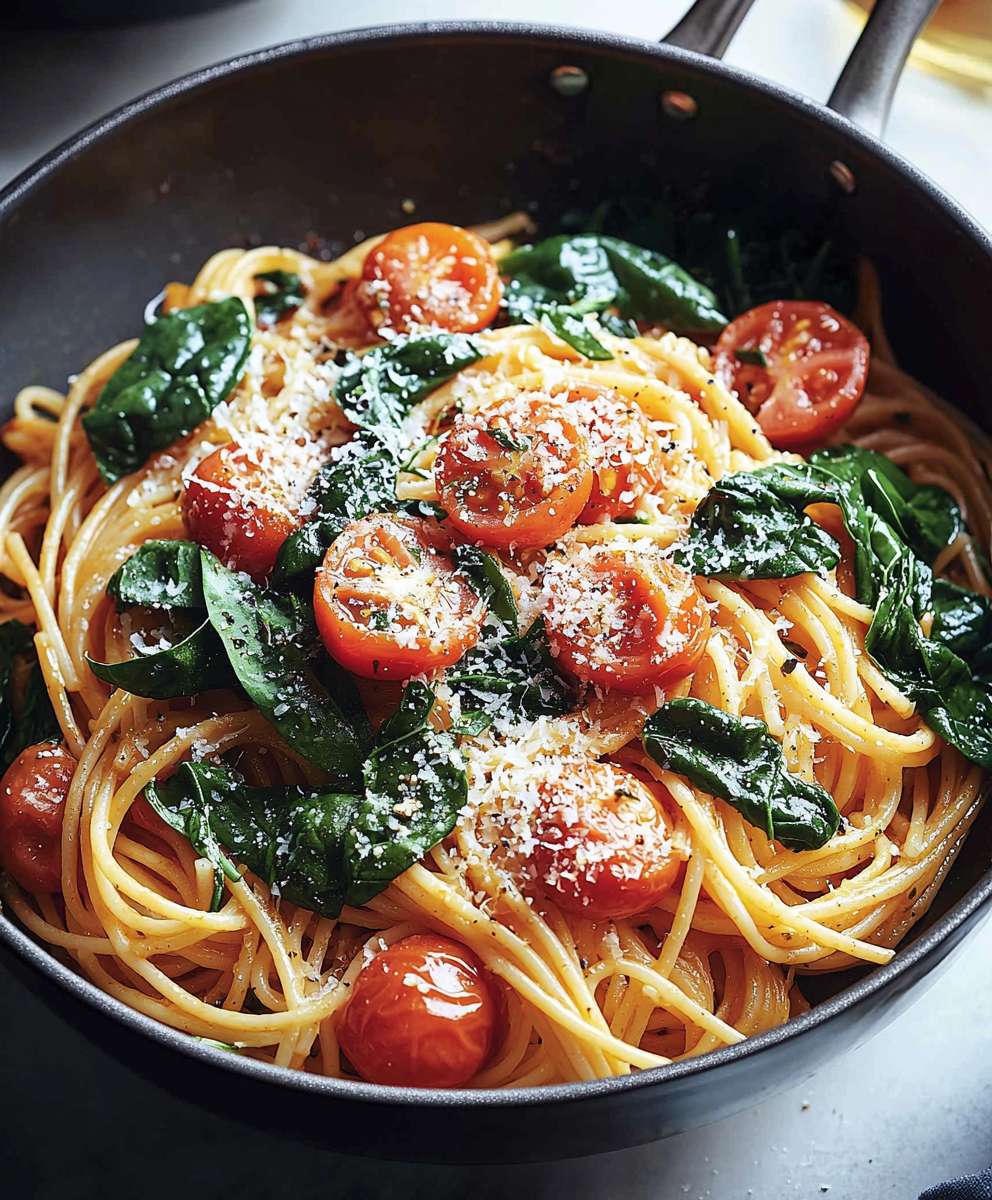 Tomato spinach pasta