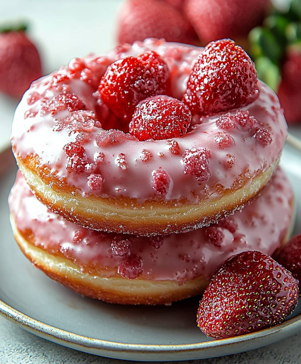Strawberry Cake Donuts