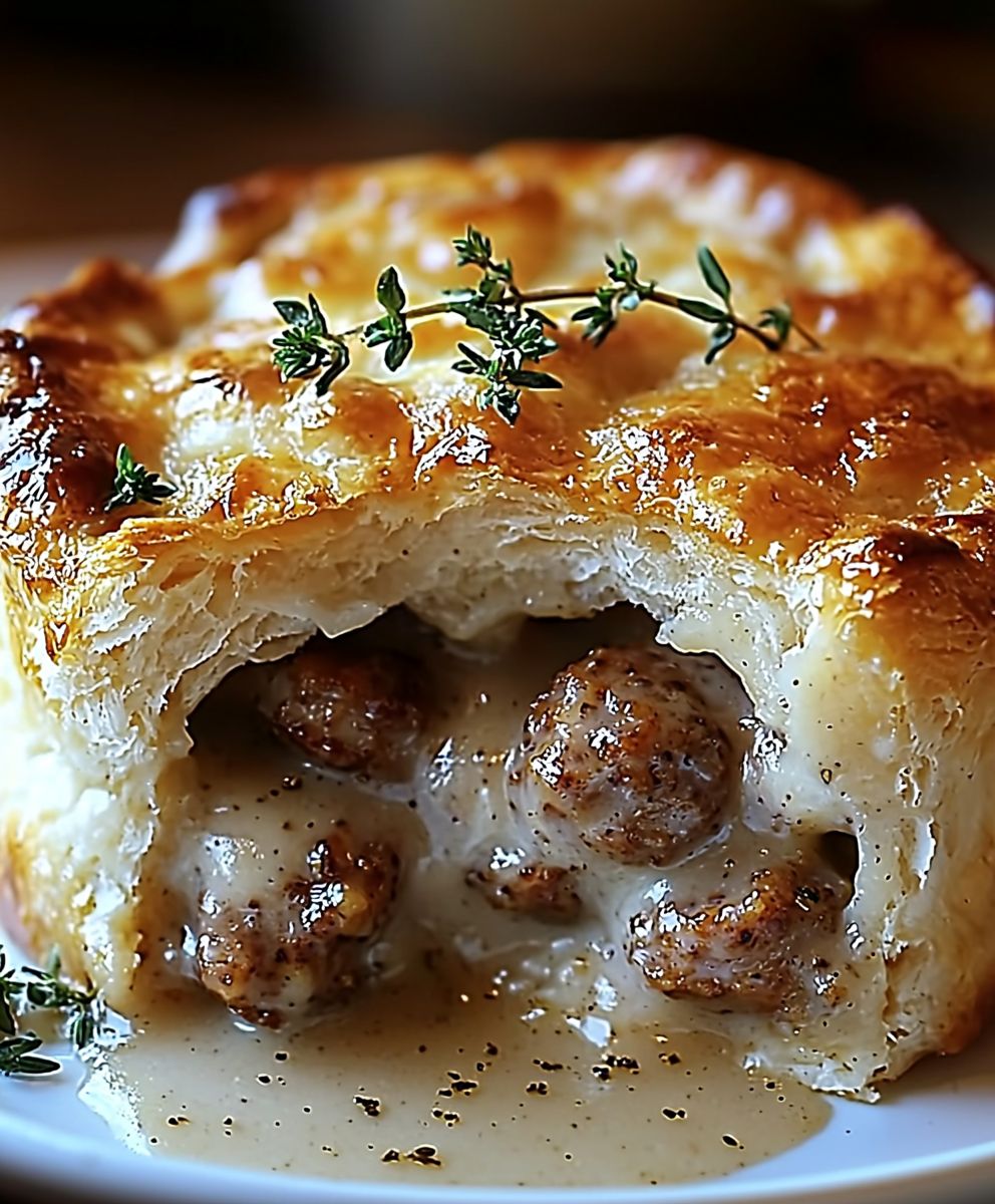 Sausage Gravy Biscuit Pie