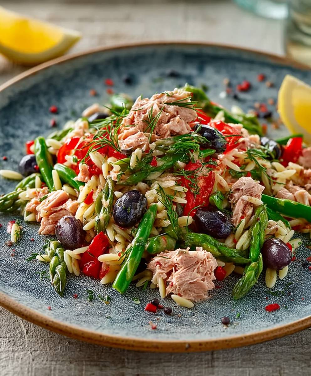 Orzo bean tuna salad