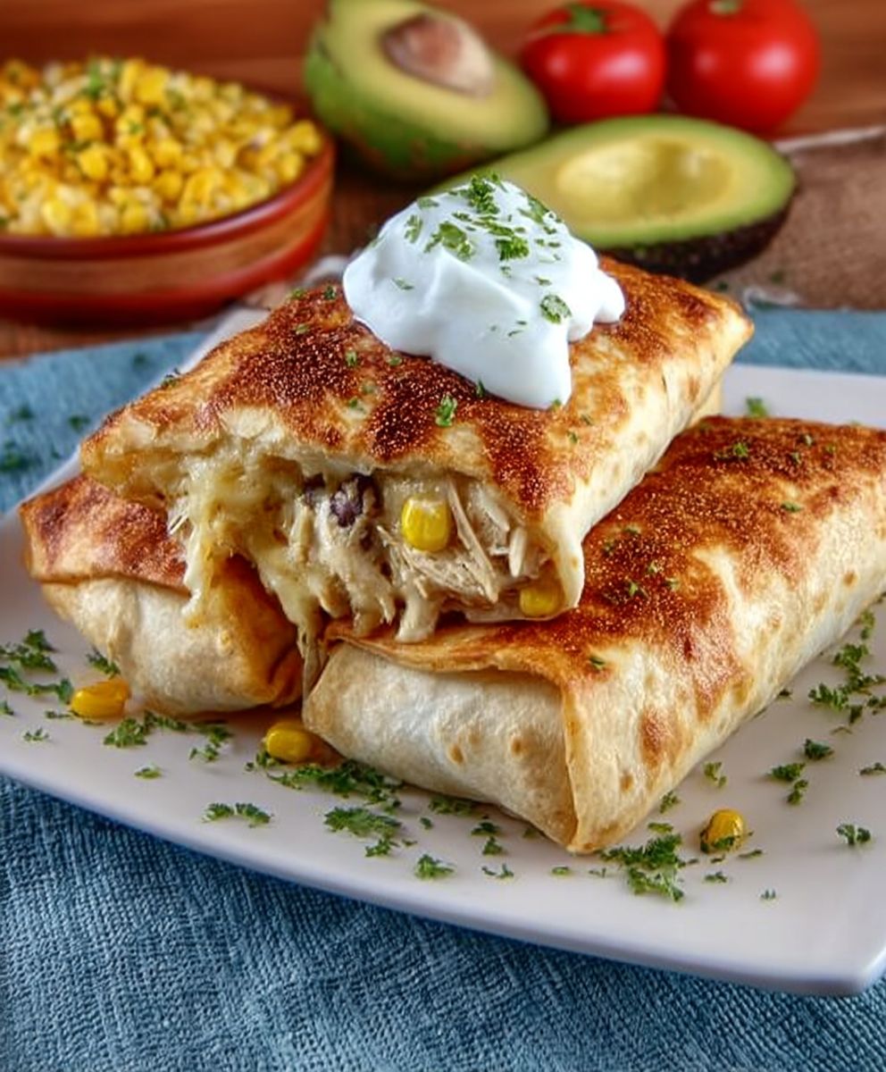 Southwest chicken chimichanga