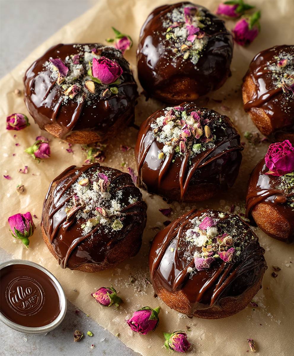Cardamom Rose Brioche Doughnuts