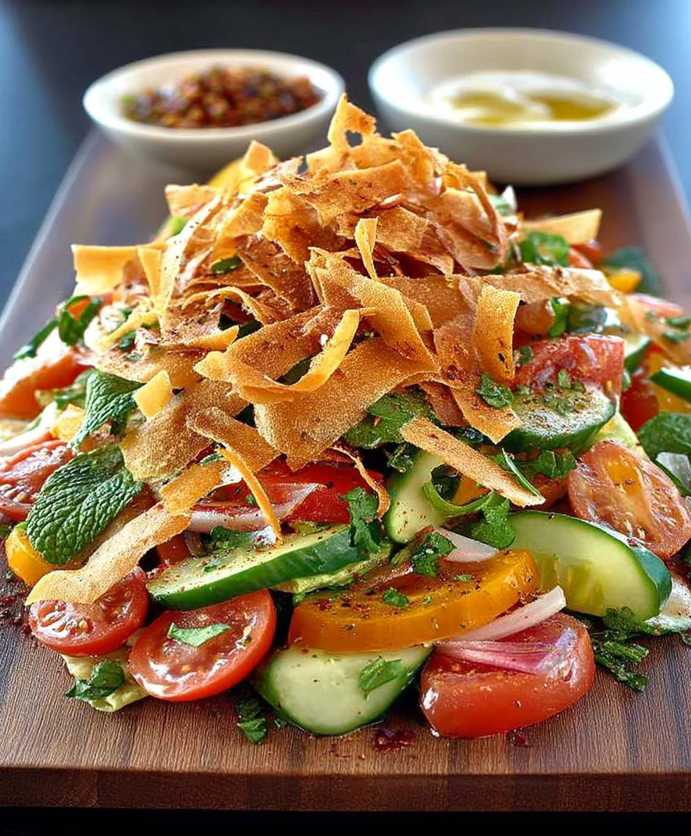Fattoush Salad Flatbread Ribbons