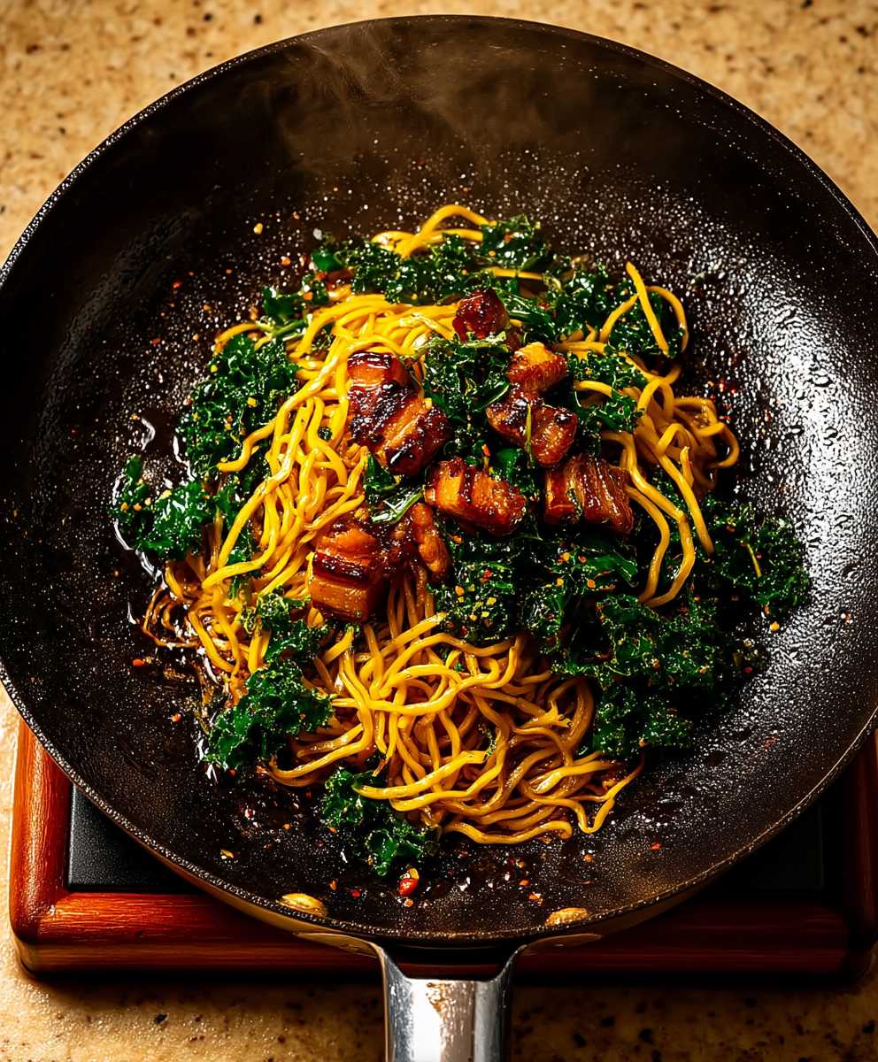 Pork belly fried noodles