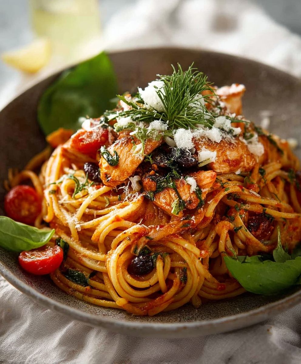 Sicilian chicken spaghetti