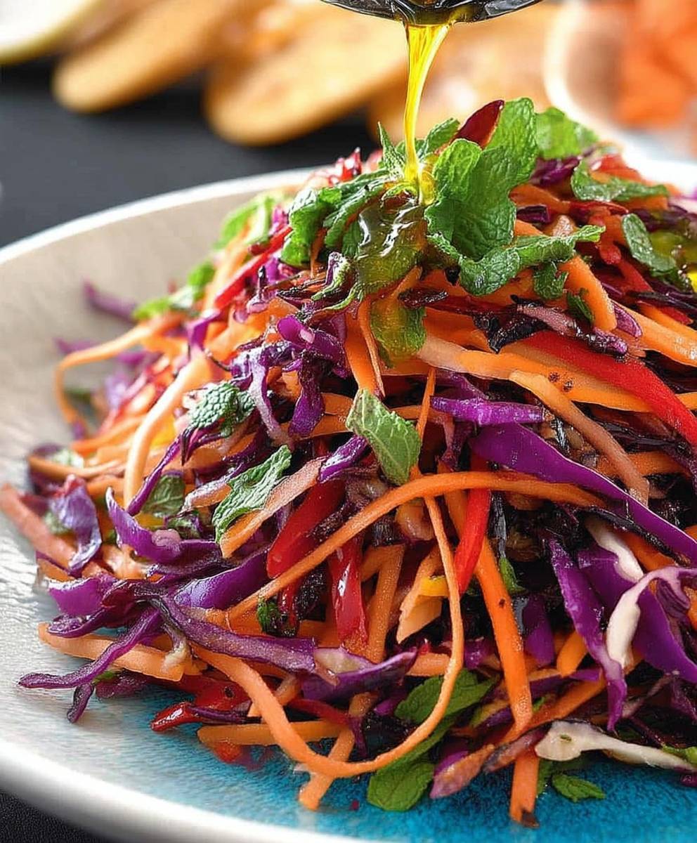 Red Cabbage Carrot Mint Salad