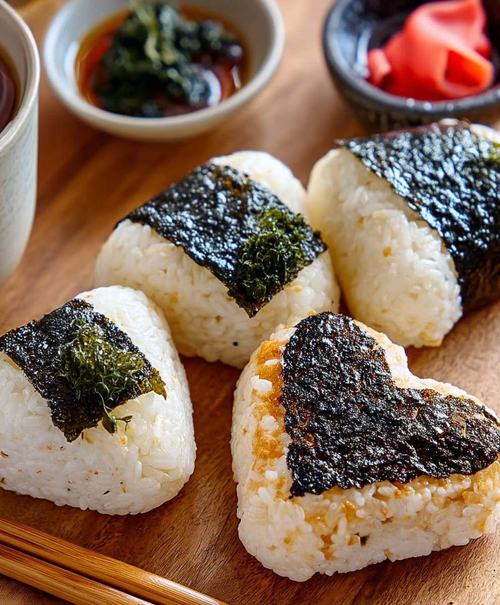 Salmon cheese seaweed rice ball