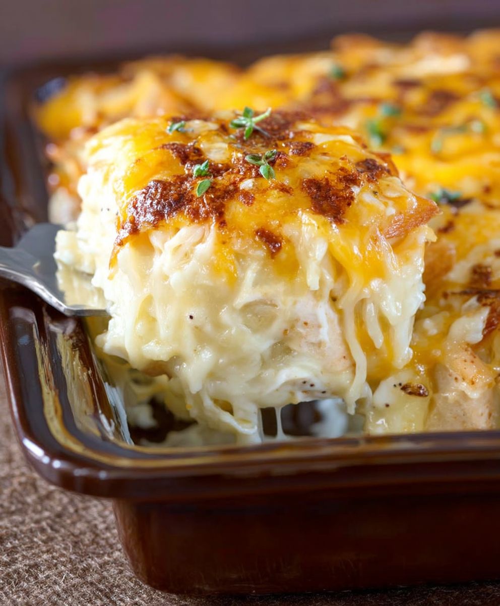 Cheesy Chicken Hash Brown Bake