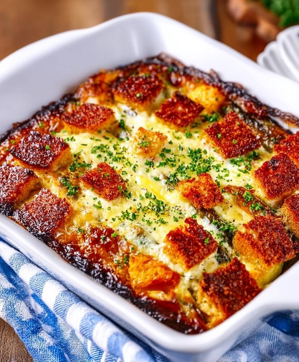 Ham asparagus strata