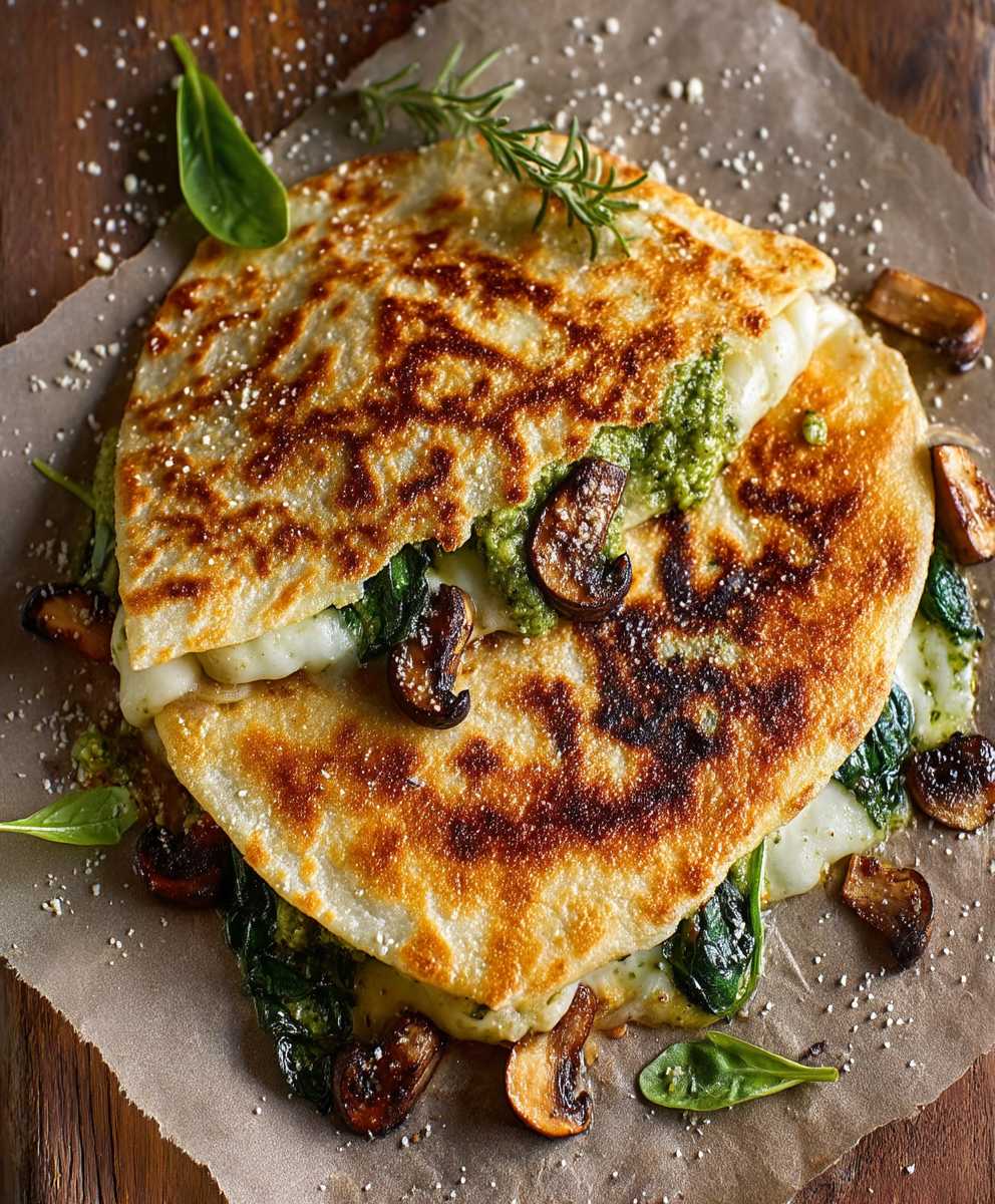 Mushroom Pesto Quesadilla