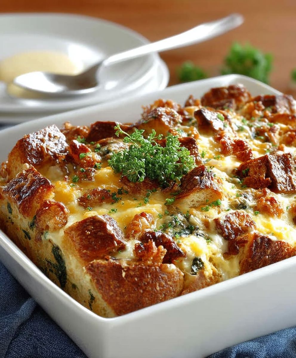 Chicken Spinach Strata