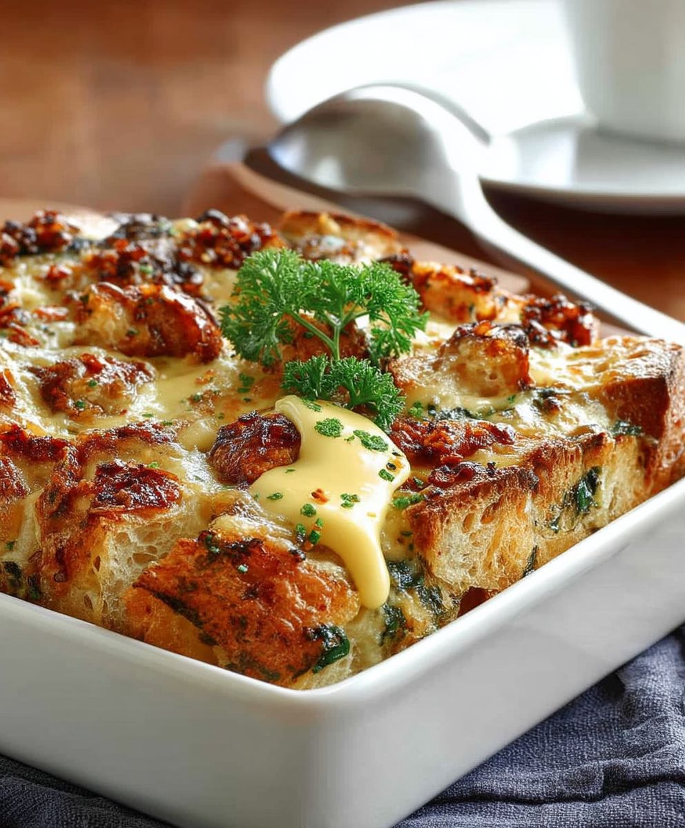 Chicken Spinach Strata
