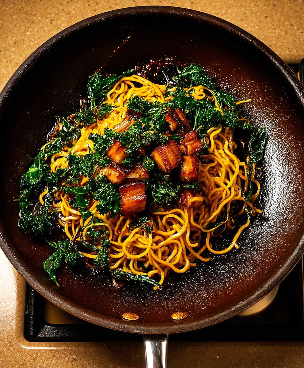 Pork belly fried noodles