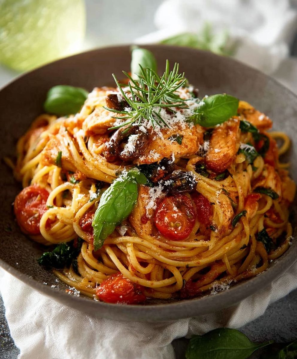 Sicilian chicken spaghetti