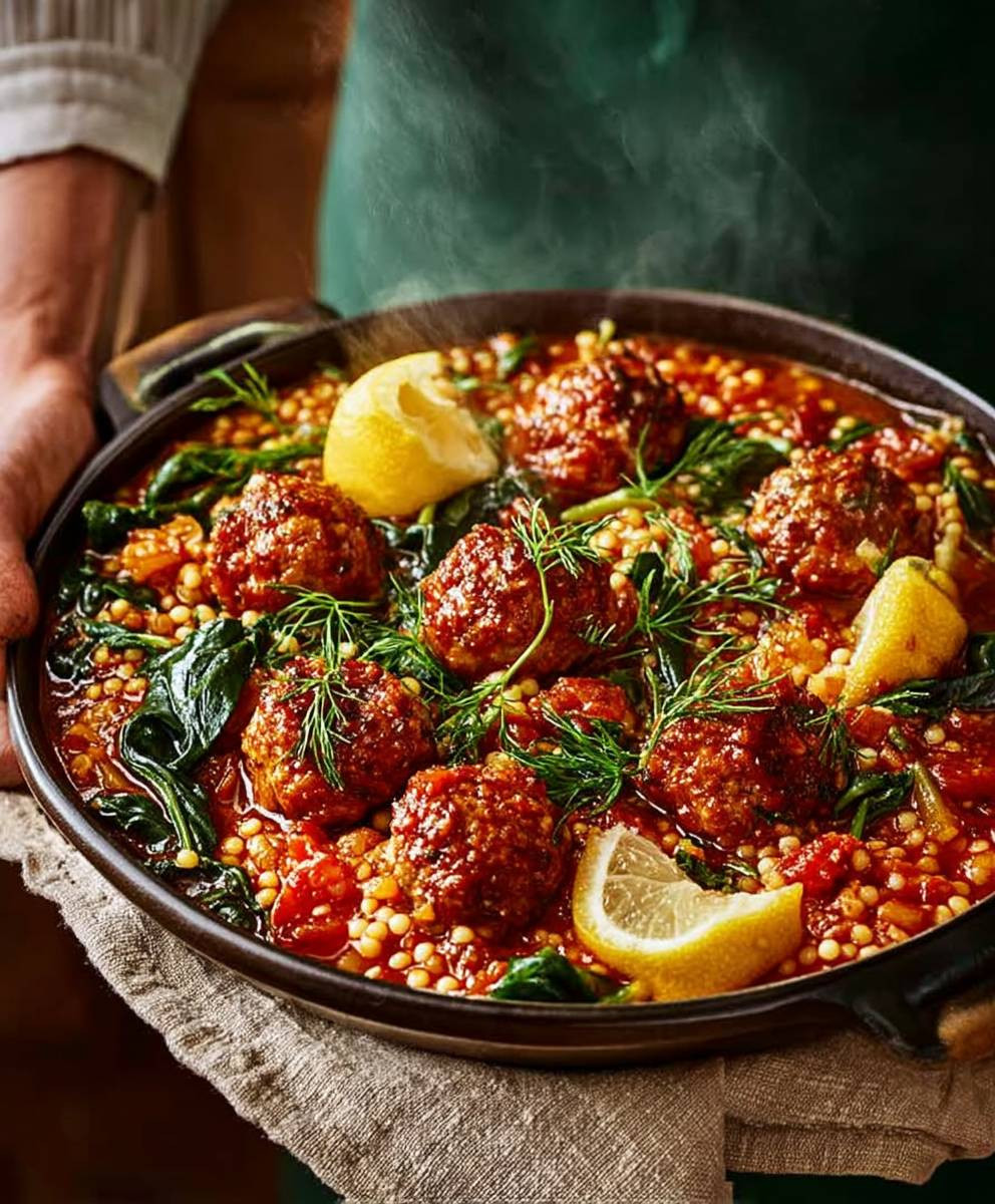 Lamb meatball couscous stew