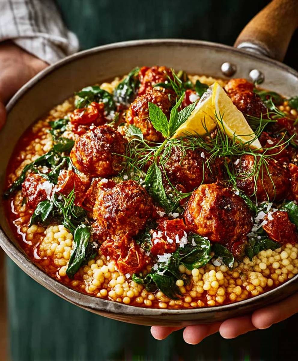 Lamb meatball couscous stew