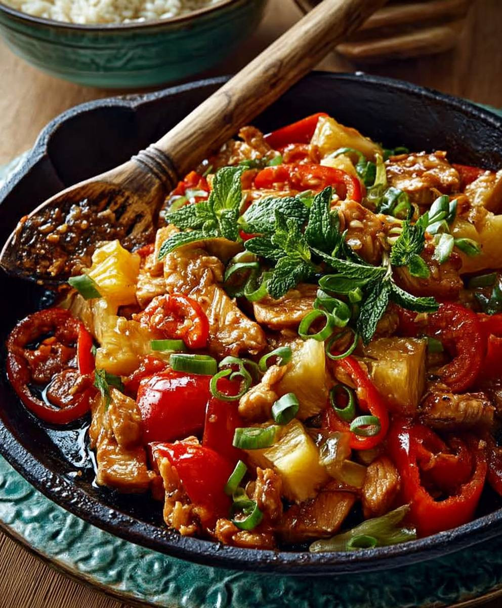 Sticky pineapple chicken