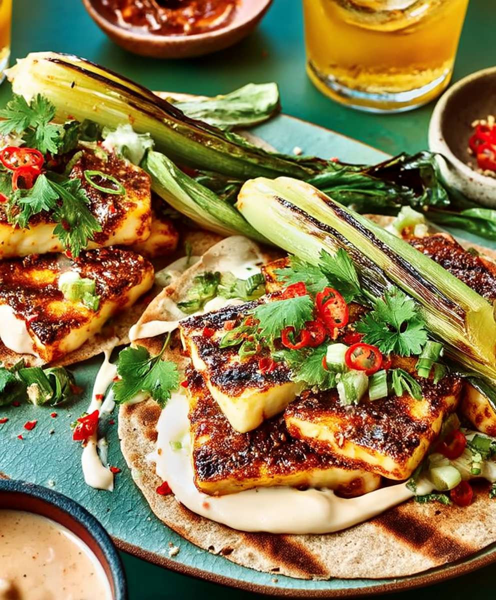Halloumi wraps sweet chilli