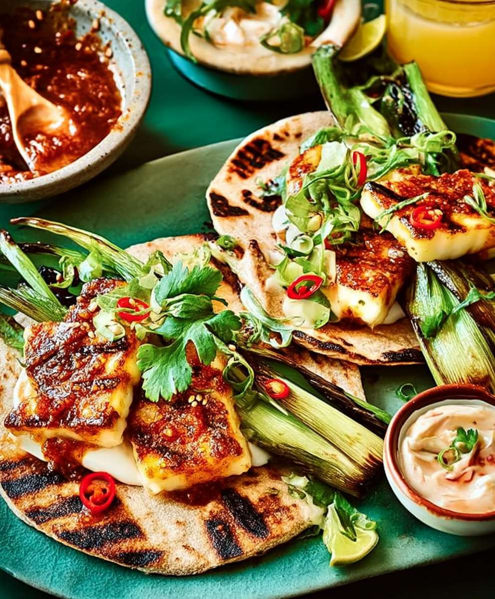 Halloumi wraps sweet chilli