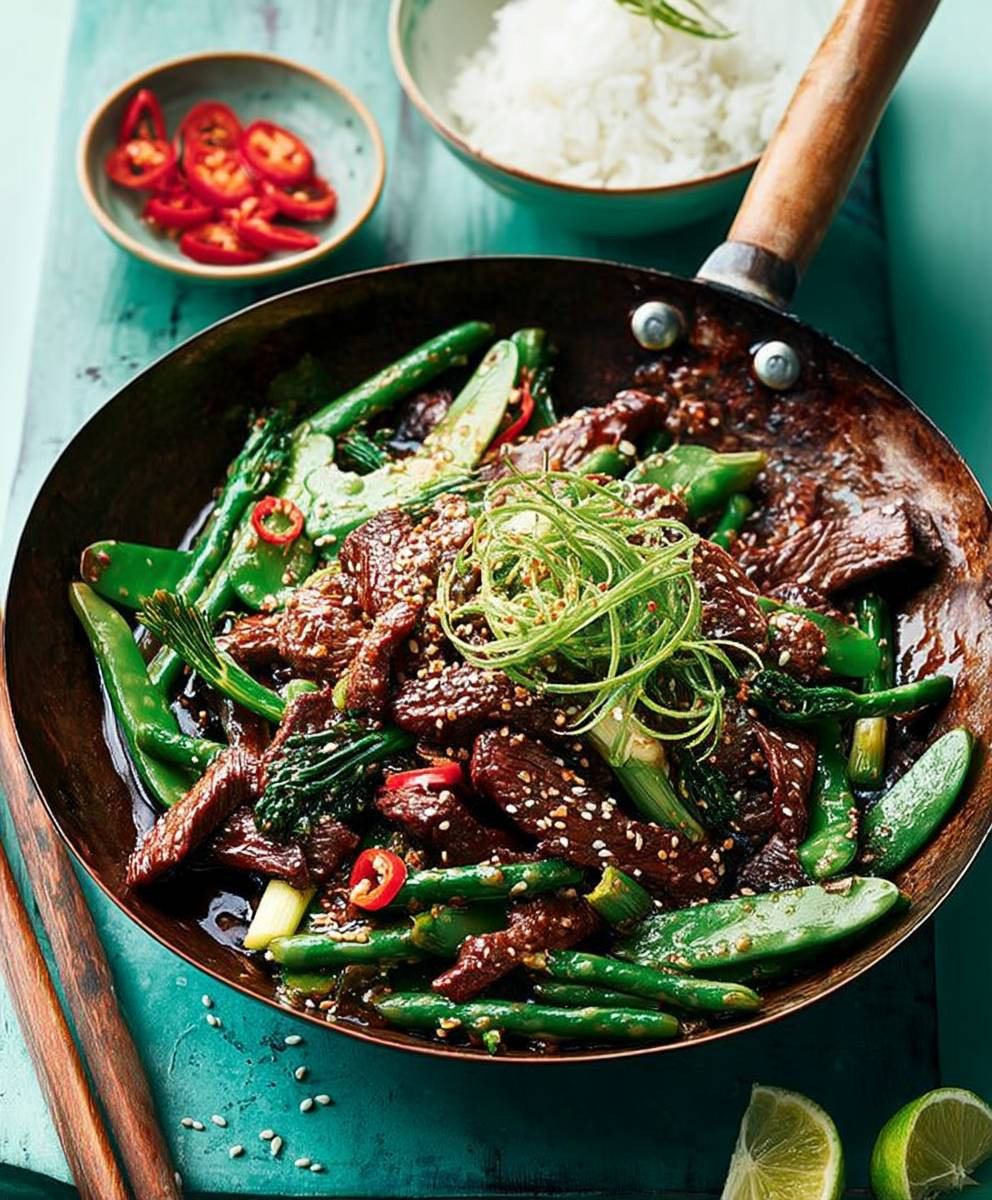 Sesame beef stir fry