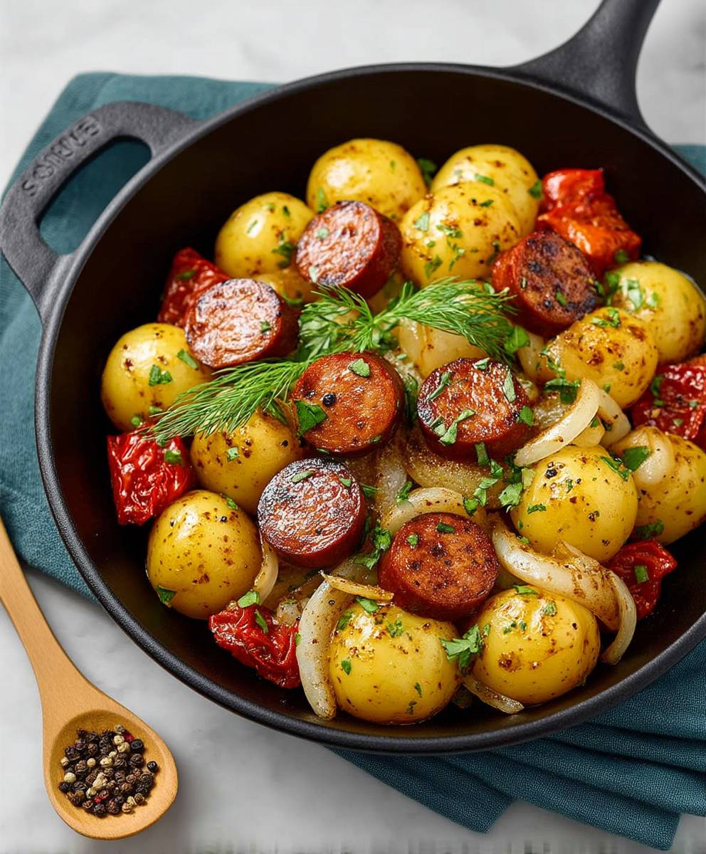Spicy Sausage Potato One Pot