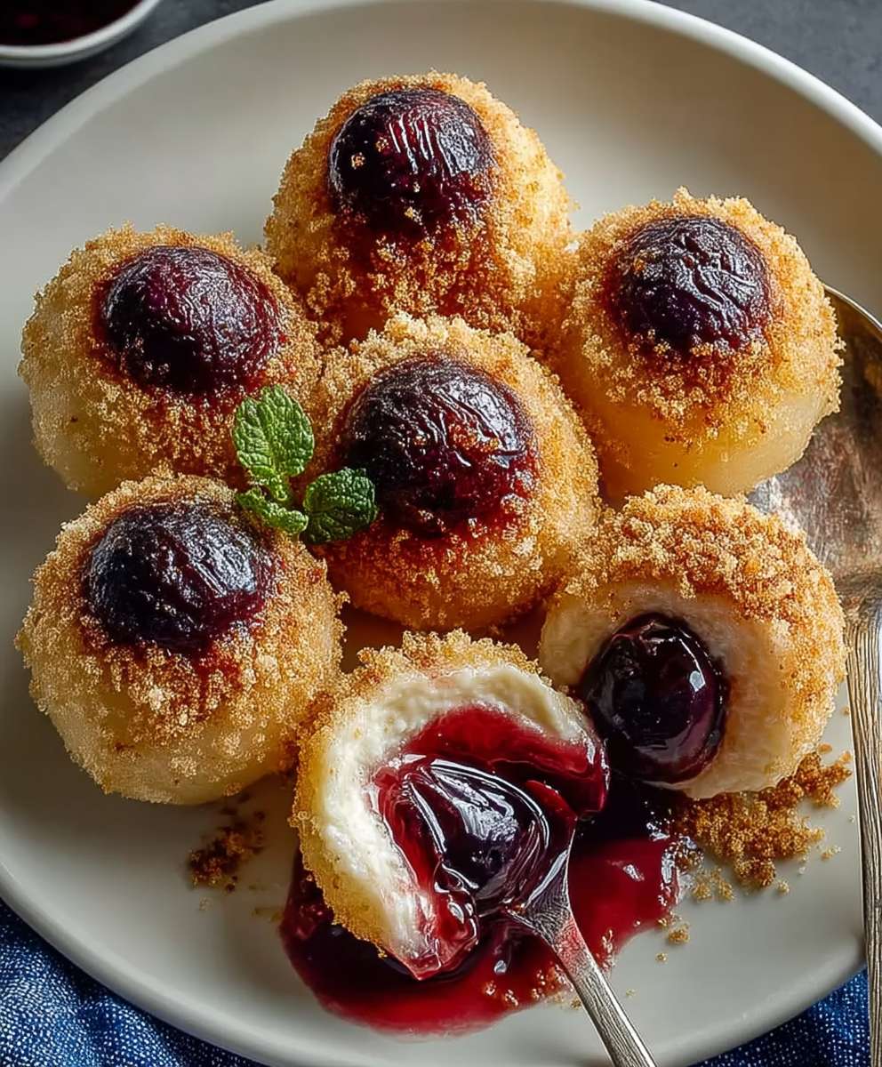 Plum Dumplings with Ricotta