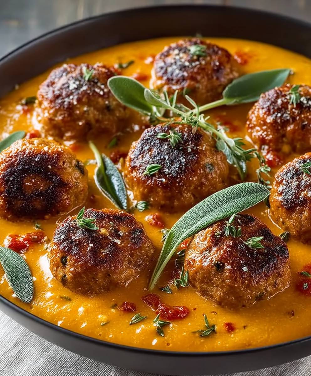 Turkey Meatballs Pumpkin Sauce
