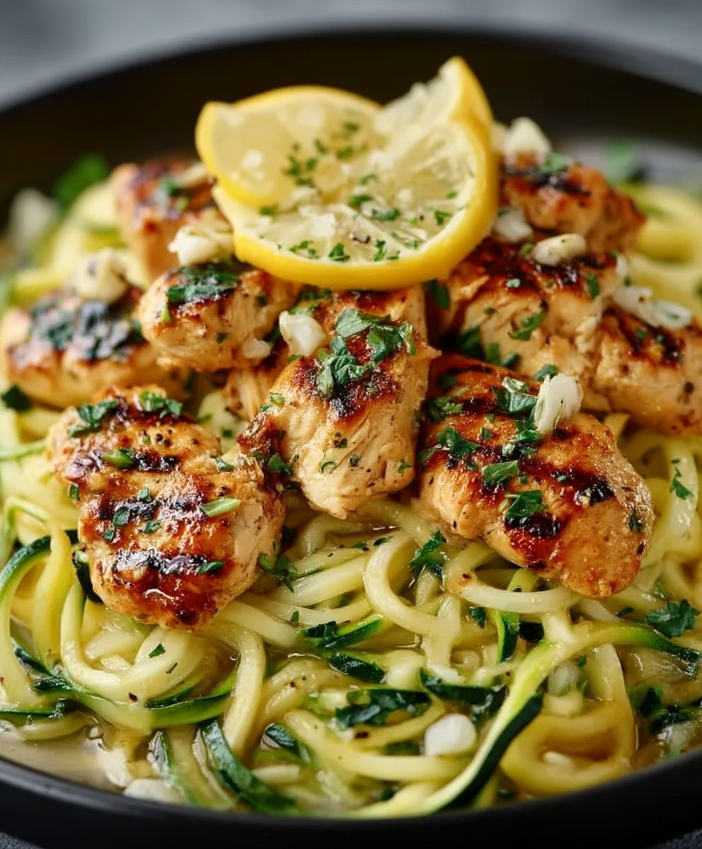 Lemon Garlic Chicken Zoodles