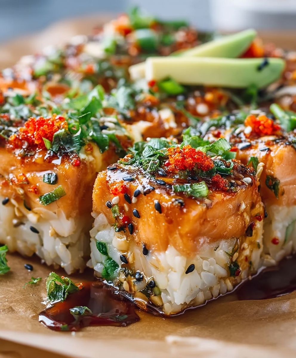 Spicy Salmon Sushi Bake