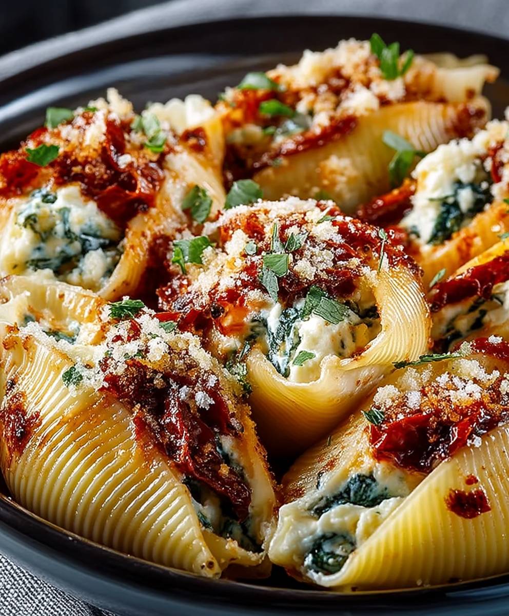 Stuffed shells sun dried tomato