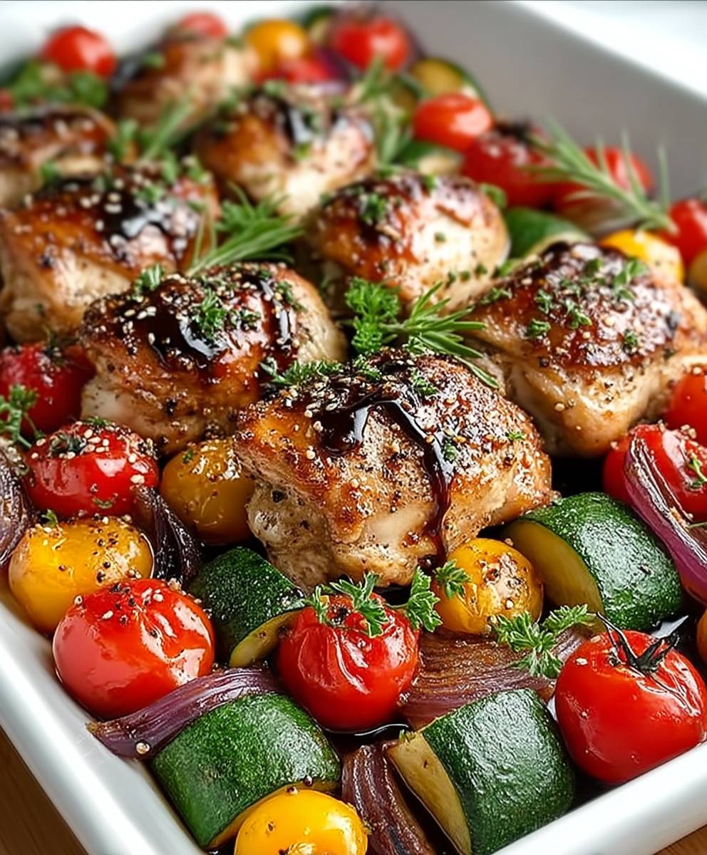 Balsamic Glazed Chicken Veggies