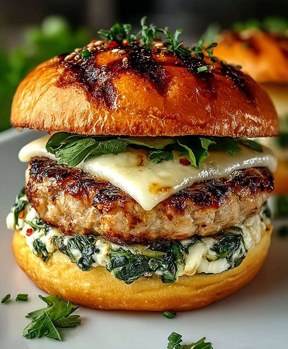 Spinach chicken burgers