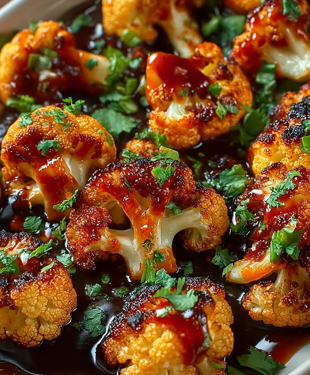 Maple Sriracha Roasted Cauliflower