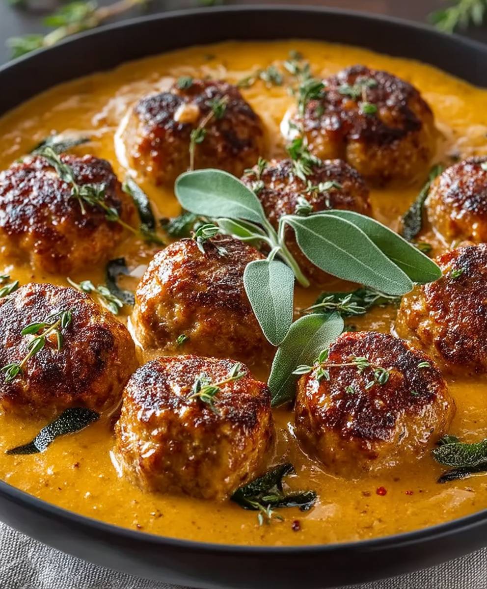 Turkey Meatballs Pumpkin Sauce