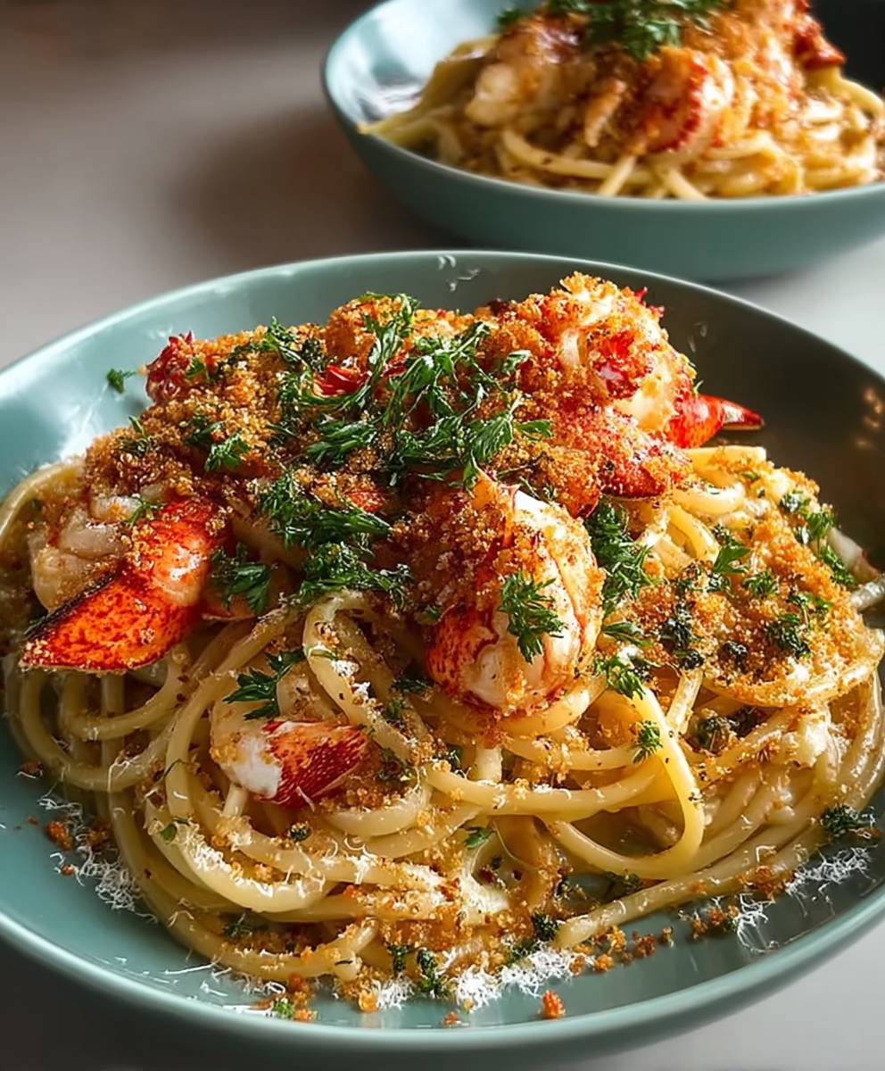 Lobster Spaghetti Chili Breadcrumbs