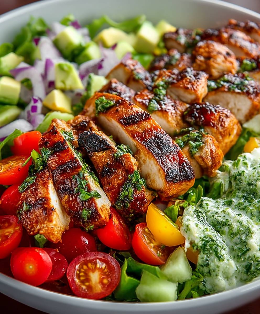 Peruvian grilled chicken salad