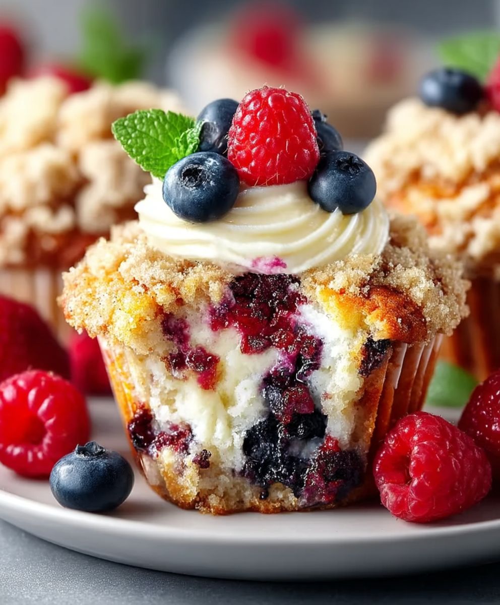 Berry Cream Cheese Muffins